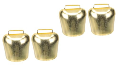 PRETYZOOM 4 Stück Verdickte Rinder- Und Schafglocken Weidevorräte Anti-Glocken Kleine Messingglocke Laute Bronzeglocke Sportliche Kuhglocke Glockenschlitten Metall Eisen Haustier
