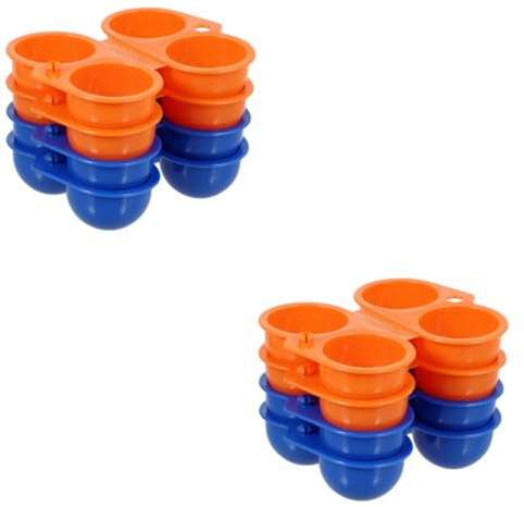 Uonlytech 8pezzi Contenitore Portatile Per Uova Scatola Da Trasporto Per Escursioni e Campeggio Protezione Per Uova Viaggio Due Colori Arancione
