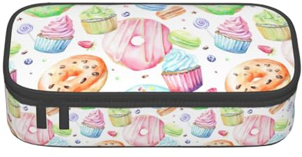 LimPac Astuccio multiuso con cerniera, con stampa di cupcake, ciambelle, muffin, zucchero, con cerniera
