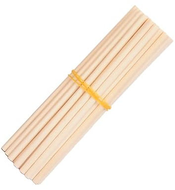ALMLNLL Holzstäbchen Holzdübel Holzdübelstangen, Länge 200 mm, unbehandeltes Holz, runde Stäbe, Holzstäbchen for Basteln, Durchmesser 3,8 mm bis 8 mm/Durchmesser 8 mm, 50 Stück(Diameter 5Mm)