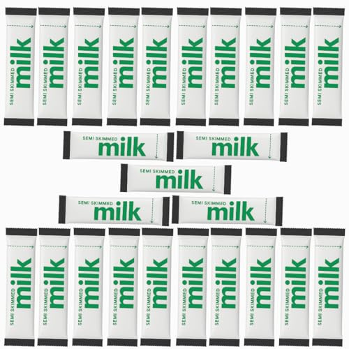 25 x Long Life Semi Skimmed UHT Milk Stick Sachets – 10ml Single Portions – No Fridge Needed – Ideal for Tea, Coffee, Travel, Offices, Hotels & On-the-Go – WoodzyCo Exclusive