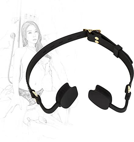 Mordaza bucal de silicona SM Mordaza bucal ajustable Bondage Toy BDSM Bondage erótico Dilatadores bucales Mordaza de bola Fetiche Apertura de boca Bondage Juguete sexual para(Schwarz)