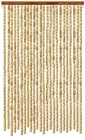 SFQEVHRZ Hölzerne Bambus Perlen Vorhänge, Vorhang aus natürlichen Bambusperlen, hängender Türvorhang, Raumteiler, for Trennwände(125 Strands (125 * 195Cm))