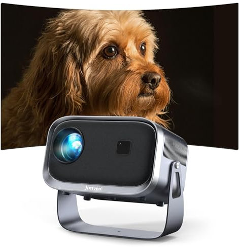 Beamer【360° Rotating & Elektrischer Fokus】 25000L 1080P HD Jimveo Mini Beamer WiFi6 Bluetooth Projektor Unterstützt 4K Heimkino 300'' Display mit iOS Android