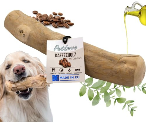 PetLove Kaffeeholz für Hunde mit Olivenöl, Kauholz S, 1 Stück | Natürliches Kaffeeholz mit Olivenöl, Holzknochen für kleine Hunde, langlebiges Kauspielzeug. ohne Koffein.