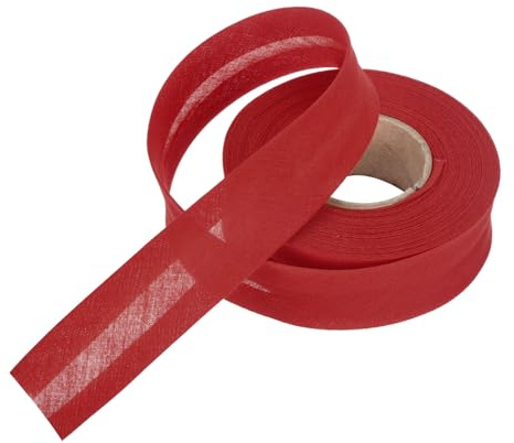QUARKZMAN 25 mm enkelt snedband av polyester, sömband för sömnad, pysseldekorationer, gör-det-själv-hantverk (vinrött 9 m)