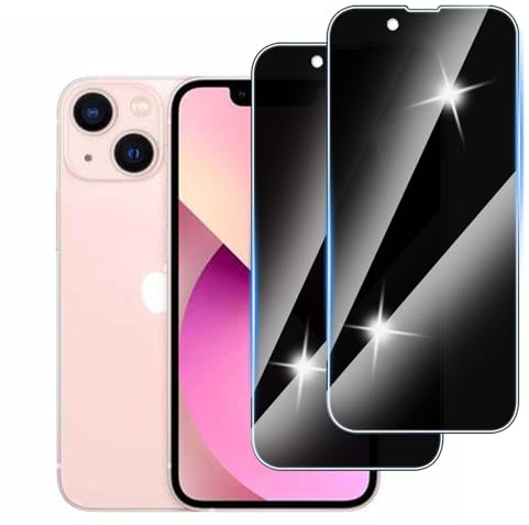 Hirshen [Pack of 2] Privacy Screen Protector for iPhone 13 Mini Tempered Glass Anti-Spy Privacy Screen Protector, 9H Hardness, Anti-Scratch, Bubble-Free, Anti-Spy