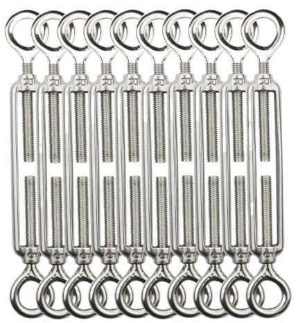 Stainless Steel Tensioner Set Turnbuckle Wire Rope Tension Garden Wire Tensioner Wire Trellis Kit For Brick Wall Stainless Steel Turnbuckles Durable OO Type Eye To Eye Turnbuckle Wire Tensioner M5 Cab