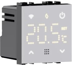IXTRIMA termostato da incasso modulo programmabile 2P 240V display touch retroilluminato colore bianco compatibile su supporti Vimar plana