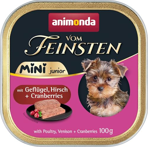 animonda Vom Feinsten Mini Junior Hundefutter Geflügel&Hirsch (32 x 100 g)