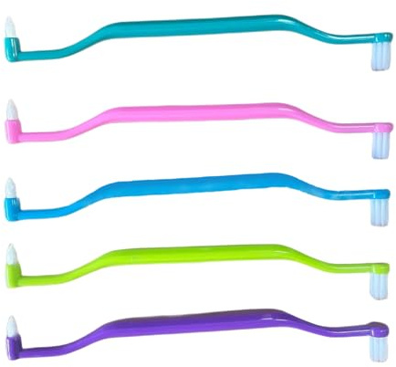 Zahnspangenbürste 6-teilige kieferorthopädische Zahnbürste 2-in-1-Zahnspangenbürste mit Doppelkopf für Interdental- und Weisheitszähne weiche kieferorthopädische Zahnbürste mit einem Büschel