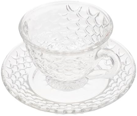 Cabilock Taza y Platillo De Café Taza De Leche De Vidrio Recipiente Para Bebidas Para Desayuno Casa