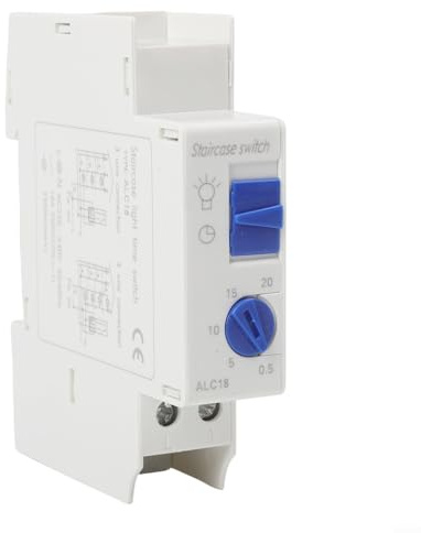 ZAMETTER Zeitschaltuhr AC 220-240V Elektronischer Zeitschalter Treppenhaus Zeitschaltuhren Schalter ABS Innen Mechanischer Timer Lichtschalter mit einstellbarer Verzögerungssteuerung für