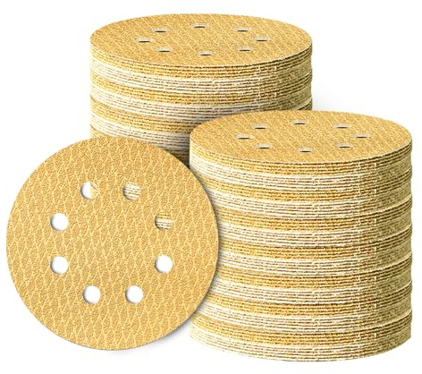 GZKTY 240 Pezzi Dischi Abrasivi 125mm, Carta Vetrata 8 Fori, per Metallo Legno & Levigatrice Orbitale, Grana 40/60/80/120/150/180/220/240