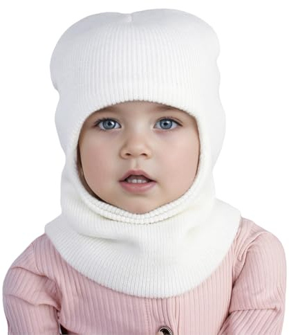 AYPOW Cagoule Bébé Fille Garçon Chaud d'Hiver, Bonnet Enfant Multifonction Thermique Coupe-Vent Chapeau Écharpe Cache-Cou Tricoté Capuche Cache Oreilles Bébé Tout Petit