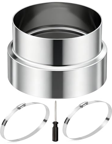 Tubo de estufa de 150 mm, reductor de tubo de humo de 120 mm a 140 mm, acero inoxidable 304, reducción de tubo de humo, adaptador para chimenea, tubo de estufa, resistente al calor, con junta cruzada