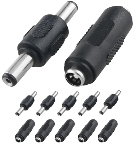 KASLCWA 12 PCS 5.5x2.1 mm DC Power Coupler, DC Male To Male Connector, Female to Female Jack Connector for CCTV Cameras, LED Strips, Laptops and Security Systems