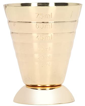 RASTKY Bar Jigger Taza Medidora de Acero Inoxidable, Alta Precisión, 3 Básculas, Taza Medidora para Barra, Restaurante, Hogar, Acero Inoxidable 304 (GOLD)