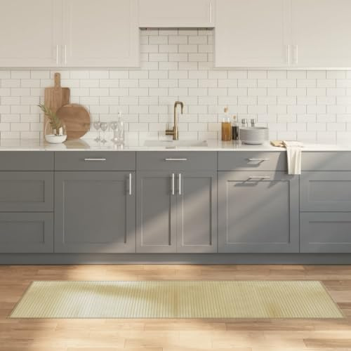 RMIHSJG Bambus Teppich Rechteckig Hell Natur 60x200 cm, strapazierfähig und langlebig mit Rutschfester Unterseite, wasserfester moderner Wohnzimmerteppich in neutralen Farbtönen