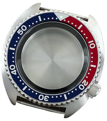1 st 45 mm klockfodral Vattentätt safirglas for NH35 NH36 NH34/38 4R36 Movts Svart Blå Röd Bezel DIY SRPD Abalone delar(Black steel chapter2)