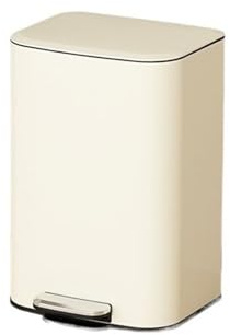 Poubelle Poubelle avec Couvercle, 60 L, en Acier Inoxydable, pédale et Fermeture amortie du Seau intérieur poubelles de Cuisine(Blanc)