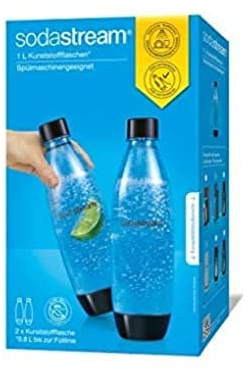 SodaStream 0,8L BPA-freie FUSE Kunststoffflasche schwarz | Spülmaschinengeeignet | Kompatibel mit DUO, E-DUO, Terra, uvm. | 2er-Pack