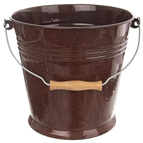 orion group Wassereimer 10 L Stahl Emaille Kücheneimer Futtereimer | Milcheimer Lebensmittel (Braun)