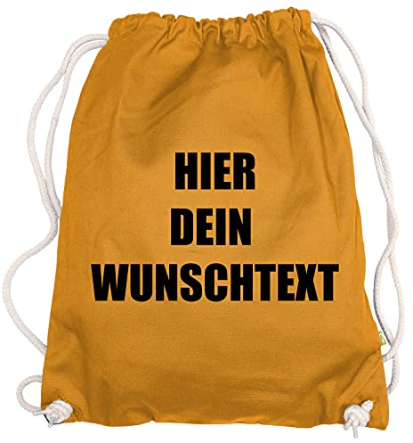 Ma2ca® Gymsac Turnbeutel/Jutebeutel Rucksack Bag Seesack mit eigenen Wunschtext Personalisieren Amber