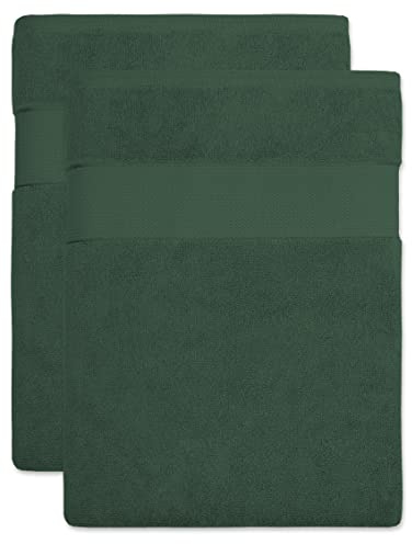 BANANALU Saunatuch XL - XXL 100x180cm Qualität 100% Baumwolle 600g/m2, 2 Stück, Dark Forest 18-5611, 100x180cm, 600g/m2