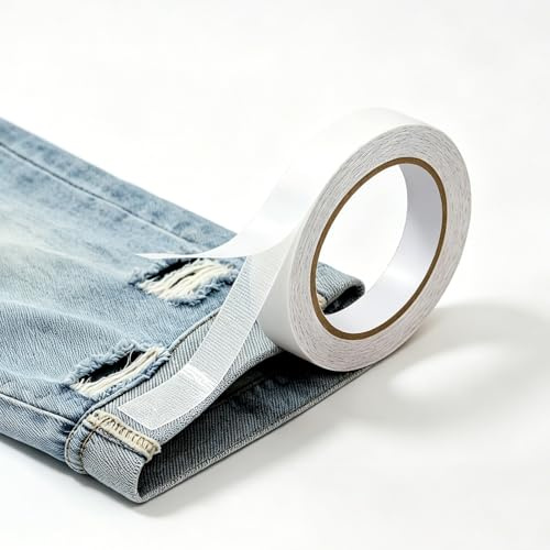 HOOZILI Hemming tape Fabric tape adhesive fashion tape double sided for Clothes pants Carpet No sew no iron Gluing Alterations (1 Piece 3/5 Inch x 75 Feet)
