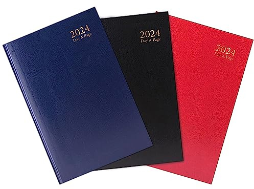 HiFEN® 2024 Tagebuch Tag pro Seite A4 A5 Tagebuch mit festem Einband Kalender Jahr Akademisches Tagebuch Journal und Planer für Business Office und Personal (sortiert)