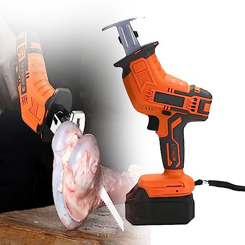 LMYYDES Scie à os sans Fil pour bouchers électriques, scie de Boucher électrique Professionnelle 4000 mAh, scie à os portative pour Viande congelée Porc côtes de Poisson,1x4000mah