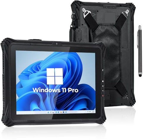 MUNBYN Rugged Windows Tablet IRT09, 12.2 Windows 11 Pro, Intel N5105, 16GB+128GB Replaceable SSD, 4G LTE, Dual Batteries & Hot Swappable, Heavy Duty Tablet for Construction Worker, 2Y Protection