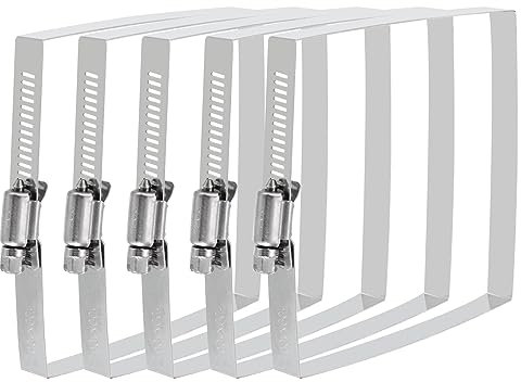 QUARKZMAN Abrazaderas Manguera Rectangular, 4 X 4 Acero Inoxidable 304 para Tubería Cuadrada Conducto, para Asegurar Manguera, Cable Y Aplicación Proyecto Puente, Paquete de 5