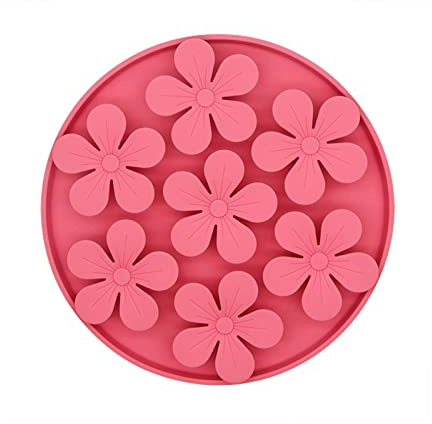 BaoFufc Schnüffelmatte für Hunde, Katzen & Welpen - Slow Feeder, Leckerli Matte, Haustier Schnüffelspielzeug, Leckmatte, Futterspender, Silikon, Rosa