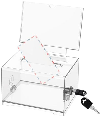 Visitenkartenbox, transparente Box für Spenden | Mehrzweck-Visitenkartenbox, elegante Hülle, verschleißfeste Urne für Abstimmungen, Tipps, transparent, riferimento alla descrizione, Siehe