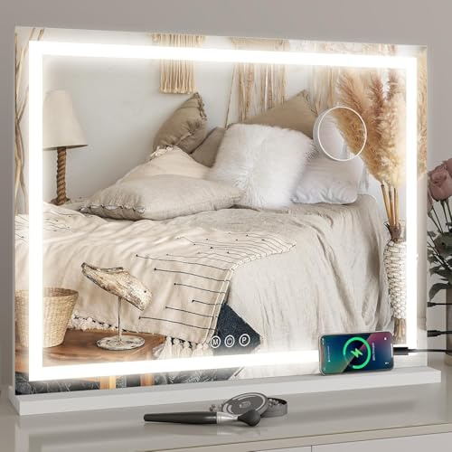 YU YUSING Specchio Trucco con Luci, 70X55cm Specchio Led con Porta USB