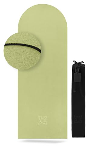 OMNANA® Yogamatte & Pilatesmatte – Rutschfest & feuchtigkeitsabsorbierend – Mikrofaser-Oberfläche mit Naturkautschuk für Yoga, Pilates & Fitness – Gelenkschonende Gymnastikmatte – 190x70cm, 4mm dick