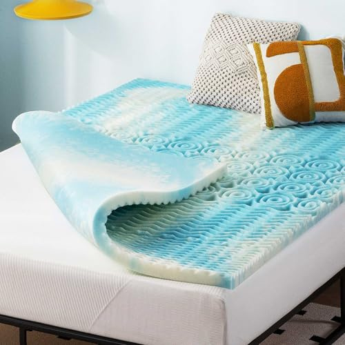 Best Price Mattress 2 Inch 5-Zone Swirl Gel Aerobreeze Foam Mattress Topper, CertiPUR-US Certified, Twin XL