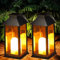 Yowin Farolillos Solares Exterior 2 Piezas Lampara Jardin con Vela Parpadeante, Farol Solar Impermeable Lampara Exterior Mesa, Linterna para Adornos Jardin Terraza Balcón Decoracion