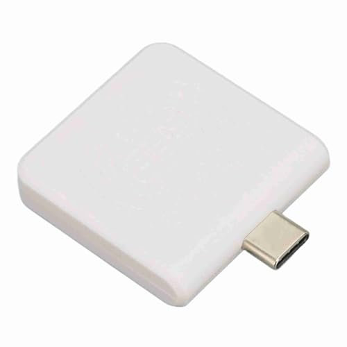 Aladeno Lector de Tarjetas de crédito 125 Khz ID RFID portátil Lector de Tarjetas de teléfono móvil Interfaz Tipo C Lector de Tarjetas Inteligentes Lector de Tarjetas Plug and (White)