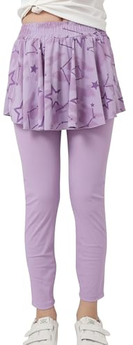 SEAUR Leggings avec Jupe pour Filles Pantalon de Sport Extensible pour Enfants Leggings avec Jupe de Sport 160