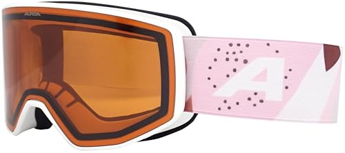 ALPINA Venet - Gafas de esquí para mujer y hombre, ajuste óptimo, ideal para usuarios de gafas, anti-vaho, circulación de aire efectiva, white-rose matt