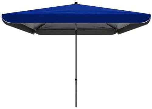 Rectangular Outdoor Garden Umbrella, Tilt Market Table Parasol with 4 Sturdy Ribs for Patio, Lawn, Pool, Beach(Blue,220x180cm/7x6ft)