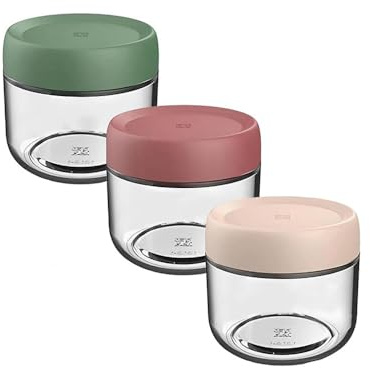 Zisqia Vorratsdosen Mit Deckel Luftdicht, Glas Frischhaltedosen, Glasschüssel Gewürzgläser, Aufbewahrungs Glasbehälter Mit Deckel Klein Rund, Mealprep Gläser, Glasdosen Set(3 * 280ml)
