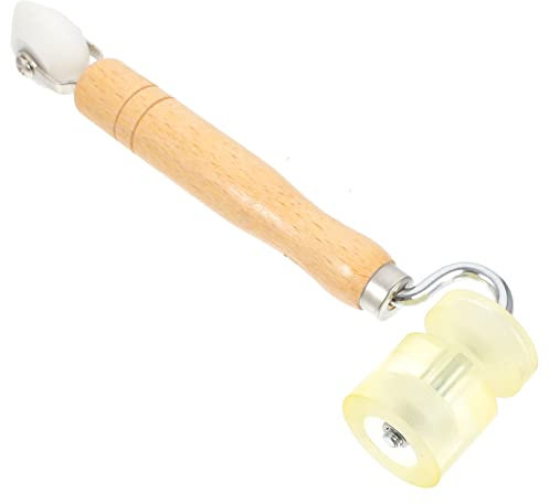 HOMSFOU Wallpaper Construction Press Wheel Wooden Handle Seam Roller for Smoothing Roller Wheel As Construction Tool for Seamless Installation