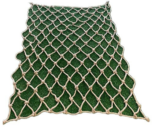 Msuiiixcccc Hemp Rope Net Swing Fence Net Woven Rope Truck Cargo Trailer Net Protective Net Decorative Clim Playground Railing Safety Net (Yellow 1x7m) (Yellow 3x3m)