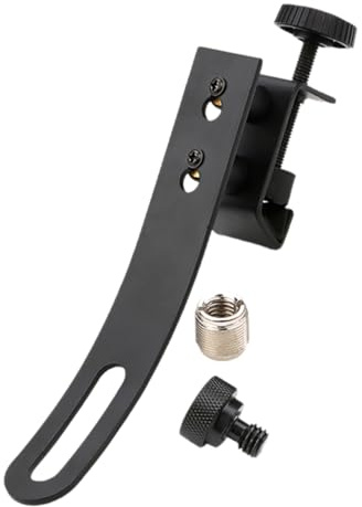 Stoßfeste Mikrofonklemme Sa22 aus Metall, Schwarz, Verstellbar | Kompaktes Design, Sicherer Halt, Passend für Instrumente und Mikrofone