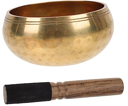 NOLITOY Klangschalen Satz aus Kupfer und Holz Leicht und Tragbar für Meditation und Sauna Tibetische Klangschale für Yoga und Entspannung