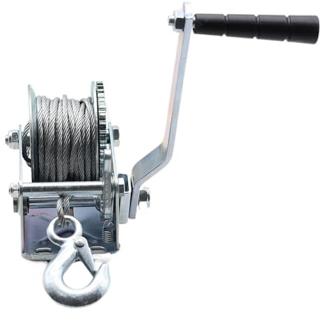 Heavy-Duty Hand Winch Manual Hoist with 8M Wire Rope - 600lbs Capacity for Emergency Marine, Off-Road & DIY Applications